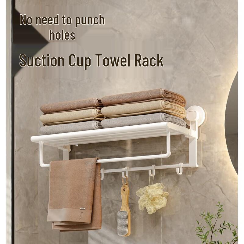 Tylex Cream-Style Suction Cup Folding Towel Rack