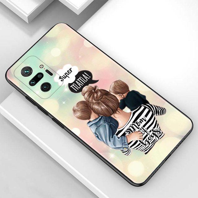 

Чехол для Redmi Note 10 Pro Max 9 9t 9s 8 8t 7, чехол из ТПУ для Redmi K40 Pro Plus 9 9a 9c, чехол для мамы и дочки For Redmi K40