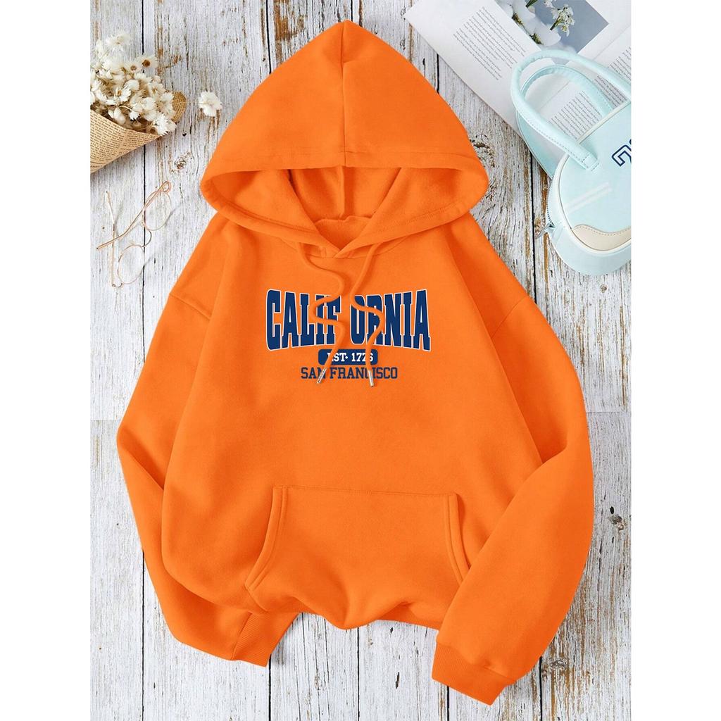 California Est 1776 San Francisco Men Women Hoodies Cute Pocket Pullovers Pattern Oversize Streetwear Fleece Couple Sportswear