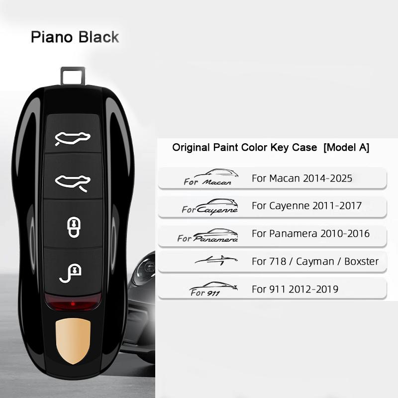 For Porsche Cayenne Mancan Panamera 911 718 Boxster Cayman Taycan 2010-2024 Car Key Paint Case Bordeaux Red Shell Replacement