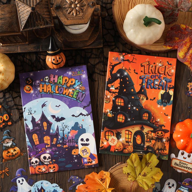 20 Pcs Halloween Castle Creative Sticker Planner Sticker Book Creativity Decorative Adhesive DIY Scrapbooking Accessories