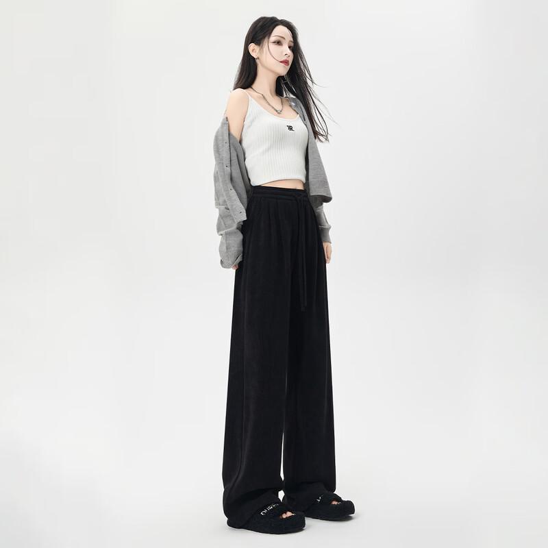 HSTYLE Women's 2025 Relaxed High-Waist Wide-Leg Trousers