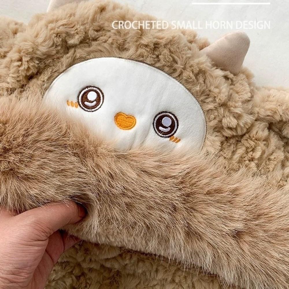 Thickened Ear Protection Hat Warm Lei Feng Cap Kawaii Little Sheep Plush Hat  Streetwear