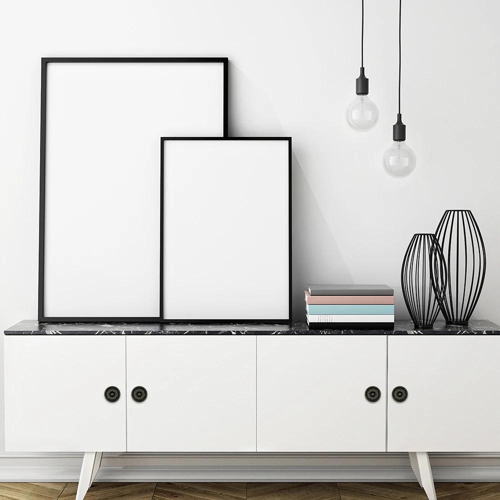 6ks Sada Vintage Knoflíků na Skříňku Starožitná Bronzová Knoflík na Dvířka Skříňky Kulatý Knoflík na Komodu ze Zinkové Slitiny Nábytkové Úchytky