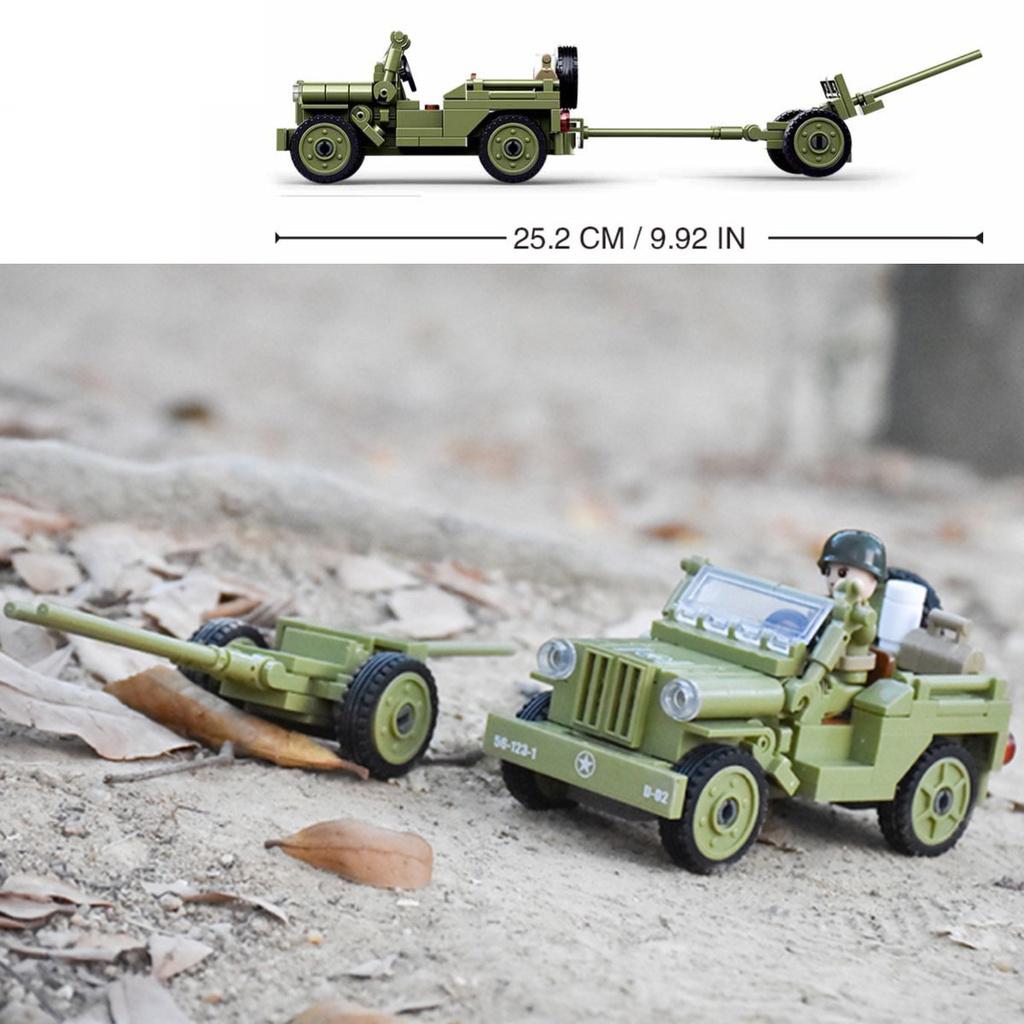 143PCS Army Car Model Building Block Toys Kids Bricks Military Construction Boys Gift