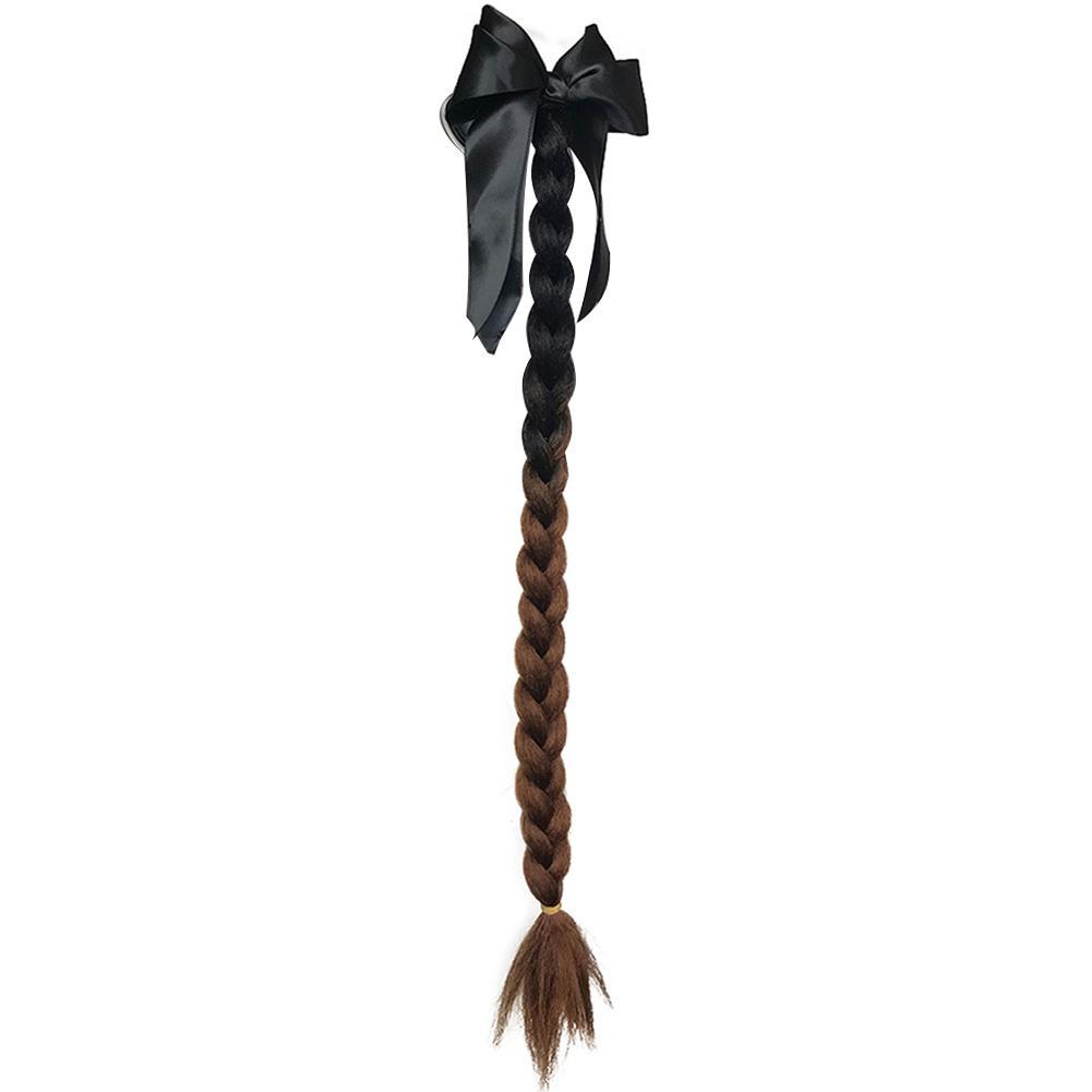 Motorcycle Gradient Ramp Helmet Braids Punk Style Twist Braid Hair Pigtail Ponytail 56cm,color 2#,
