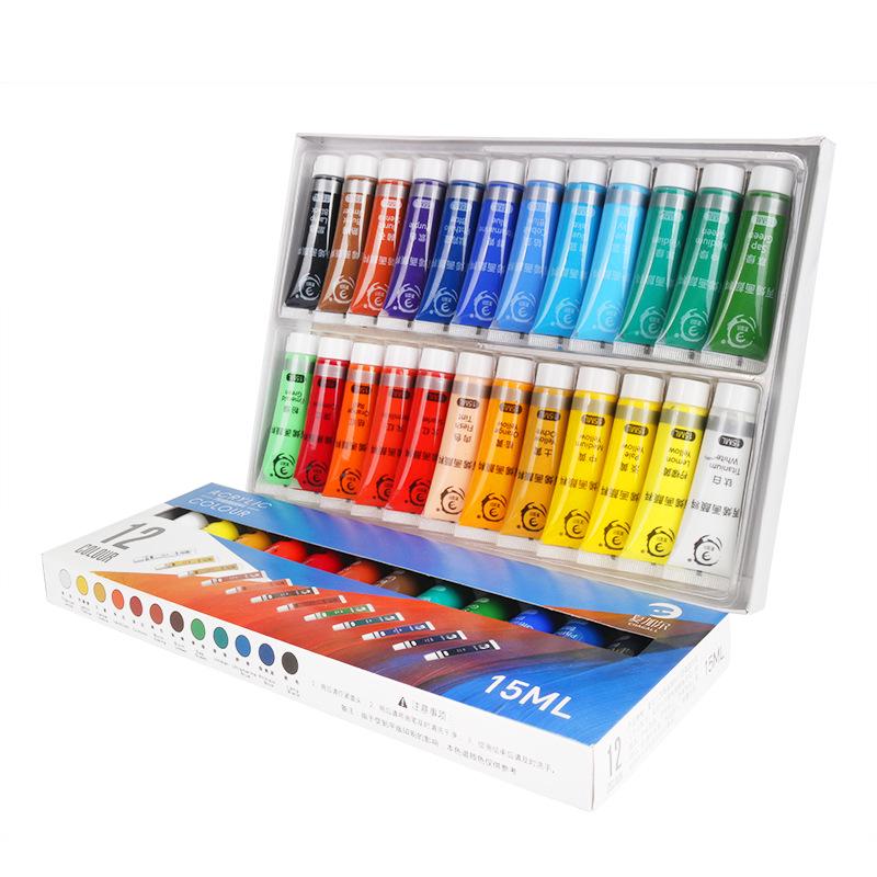 Children's 24-Color DIY Acrylic Paint Set for Clothes, Shoes, and Stone Graffiti Projects