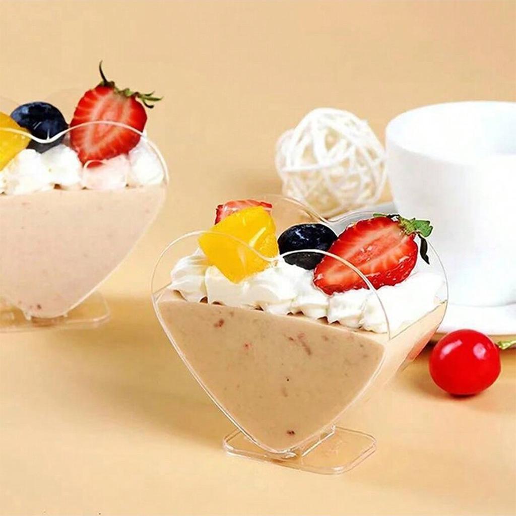 10pcs- Heart-shaped Mousse Cup Pudding Cup Heart-shaped Jelly Cup Tiramisu Cup Dessert Cup Plastic Dessert Cup
