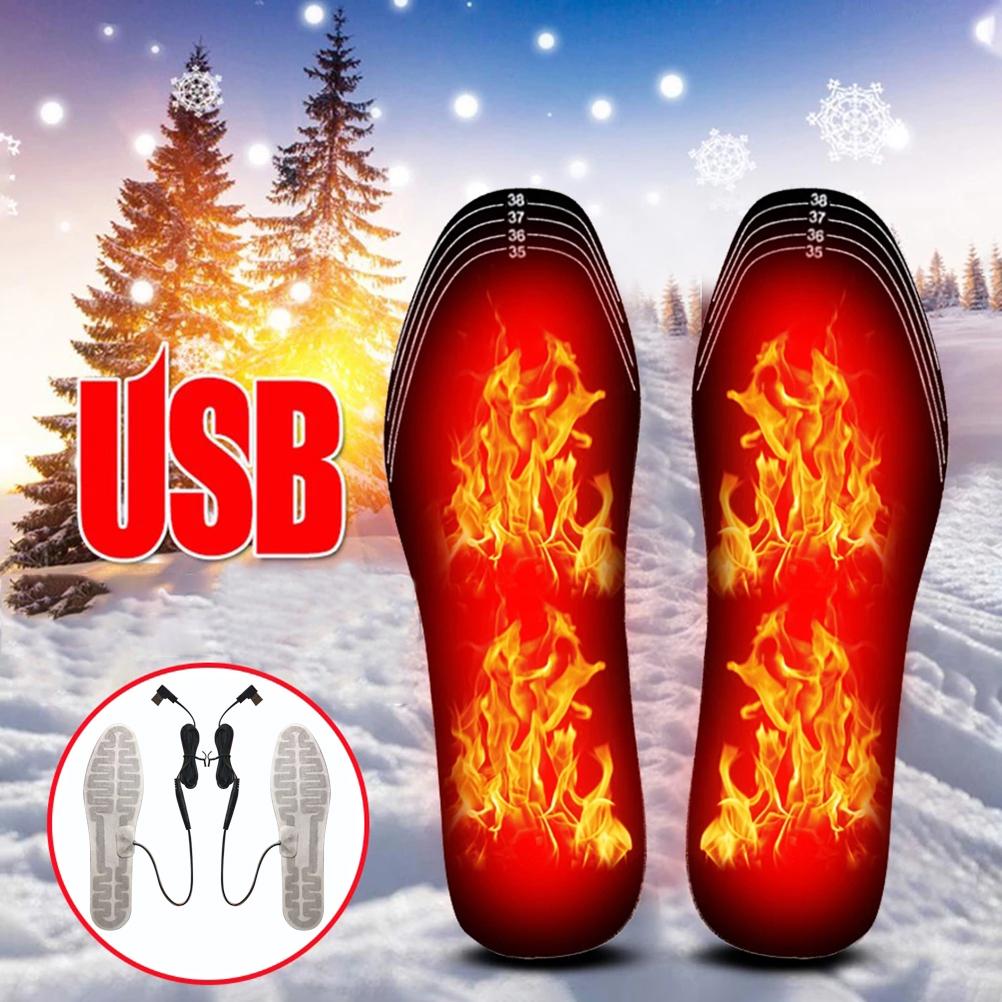 Heated Insoles Heated Shoe Boot Insoles USB Heating Shoe Insole Winter Warm Shoe Insole for Skiing Fishing Hiking
