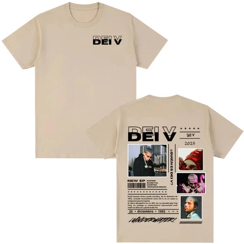 Custom Rapper Dei V Quien Es Dei V Tour 2025 Tshirts Unisex Unisex Vintage Hip Hop Music Tshirt Unisex ONeck Oversized T Shirt