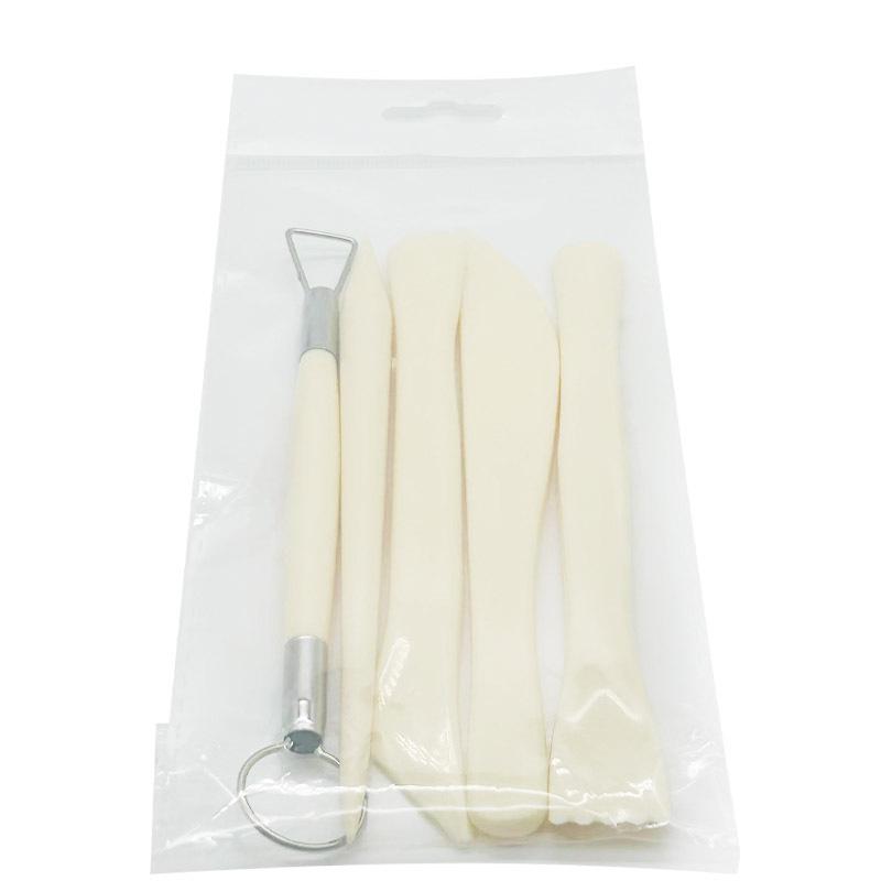 5-Piece Clay Sculpture Tool Set: Includes Plastic Pottery Knife, Soft Clay Knife, and Trimming Tools for Sculpting.