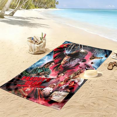Horror Character Print Beach Towel, Large Soft Quick Dry Towel for Beach Camping Swimming