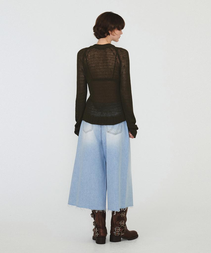 Daiaegeuneol Diagonal Button Netting Knit (Khaki)