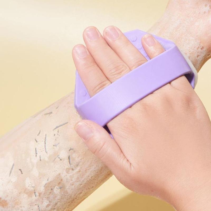 Soft Silicone Exfoliating Brush Cleanser Manual Body Cleansing Scrubber Shower Gentle Massage Bath Brush Bathroom Accessorie
