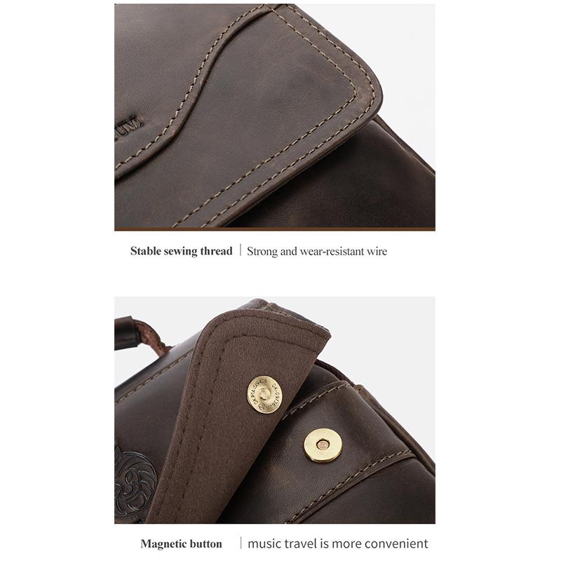 The First Layer of Cowhide Men's Shoulder Bag, Leather Trend Men's Bag, European and American Men's Large-capacity Messenger Bag