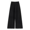 Women's 2025 Summer Black Wide-Leg Pants: Pear-Shaped, Slimming, High-End Drape, Loose Fit