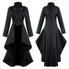 Manzhixin Retro Medieval Women's Tuxedo Dress with Irregular Hem and Turn-Down Collar