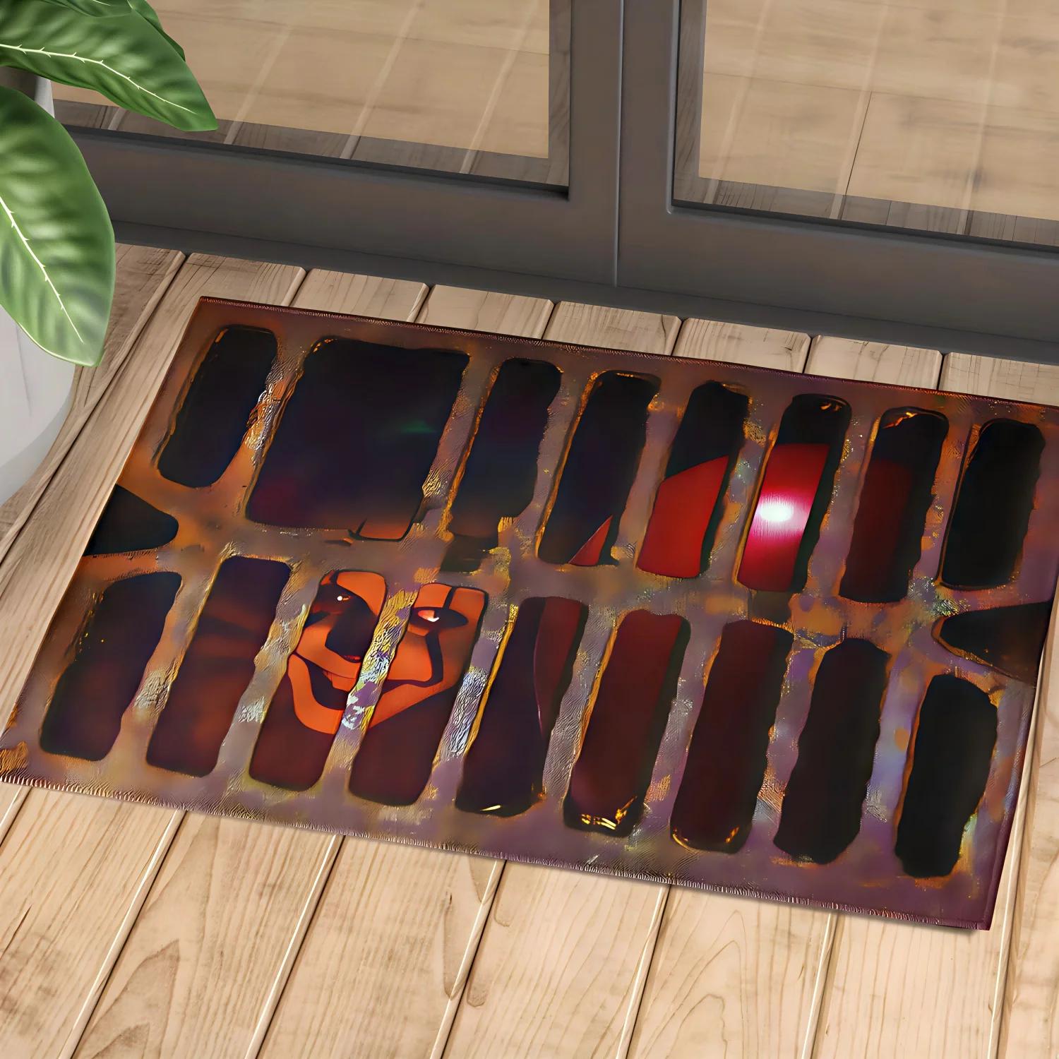 

Horror Theme Non Slip Absorbent Door Mat Pennywise Scary Pattern Home Decor Rug for Entrance Bathroom Quick Dry Durable 40cm x 60cm