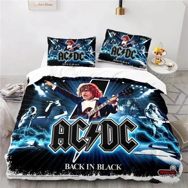 3D Print Rock Band AC/DC Bedding Set For Bedroom Soft Modern Bedspreads Comefortable Kids Duvet Cover Quilt Cover And Pillowcase