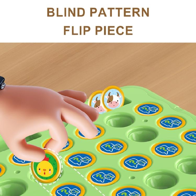 Multiplayer Animal/Fruit Theme Board Game Toy for Kids with Flip Chess for Family Gathering Classroom Activity Supply