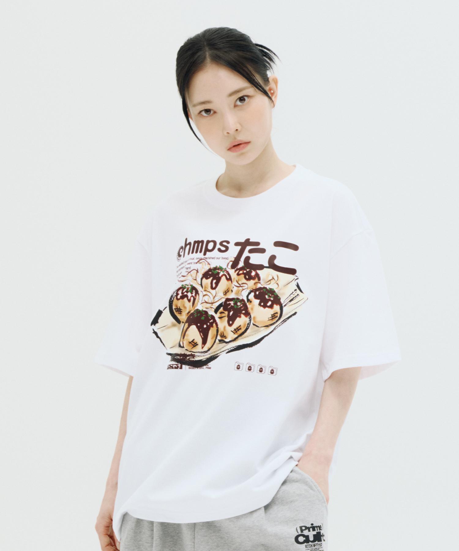 Bonchams [2 Colors] Chmps Takoyaki Oversized Short Sleeve T-Shirt B25St37 White/2Xl