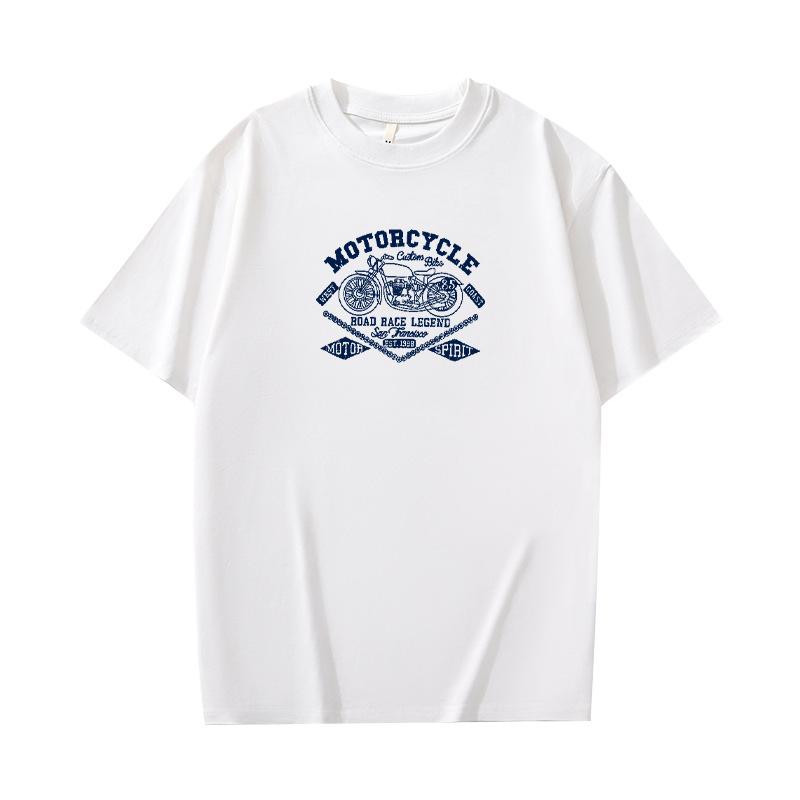 Simple T-shirt Men's Print Summer Trendy Printed Cotton Breathable Short Sleeved Loose Trendy Breathable T-shirts
