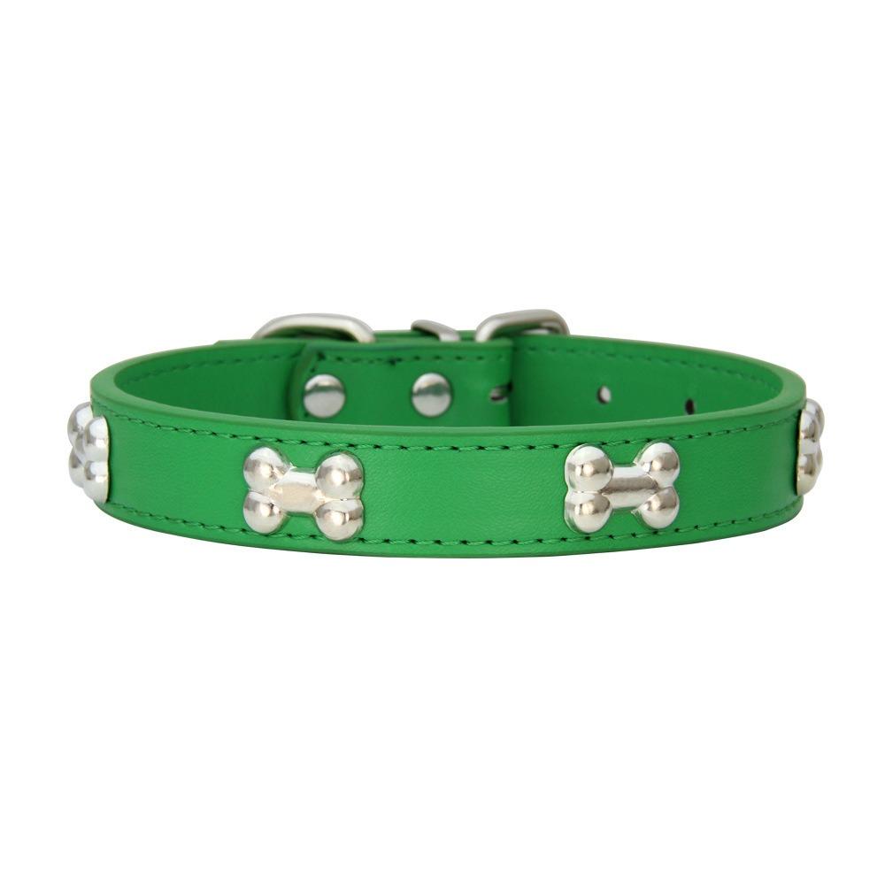 Leather Dog Collar Dog Choker Puppy Neck Small Dog Collar Cat Accessories Bone Leather Durable Pet Collars GXQ13