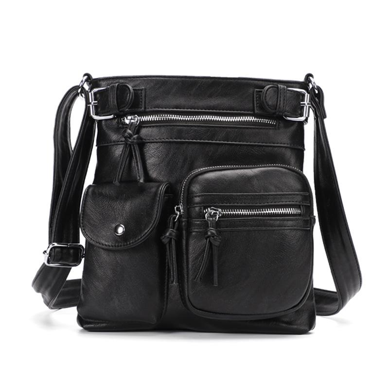

Женская Сумка Через Плечо Многофункциональная Маленькая Квадратная Сумка Европейская и Американская Мода Нишевая ПУ Сумка на Плечо чёрный