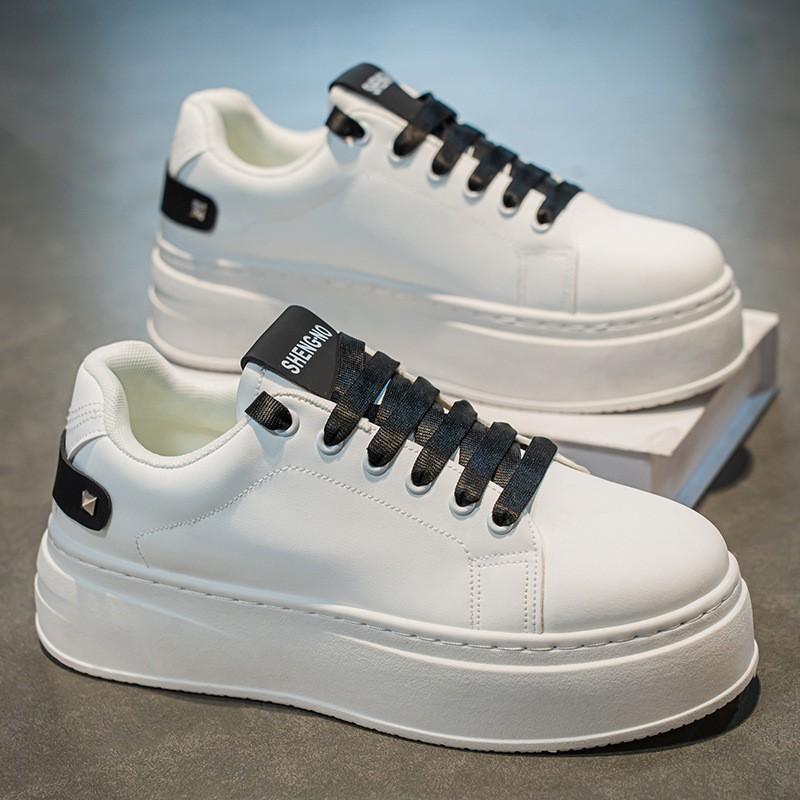 

Men s Shoes New Breathable White Fashionable All-matching Platform Sole Height-increasing Sneakers Casual Skate 39