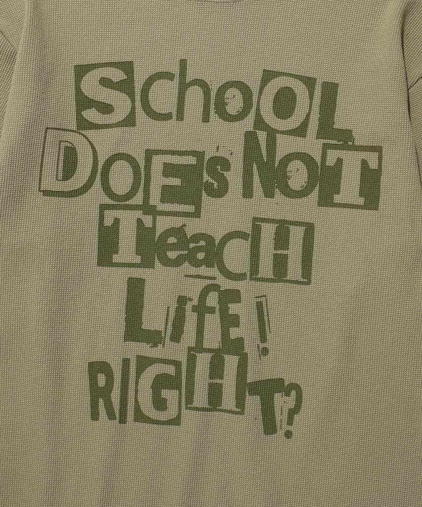 ISTKUNST Does Not Teach Waffle Ls Tee_Khaki(Ik2Fsmt551A)