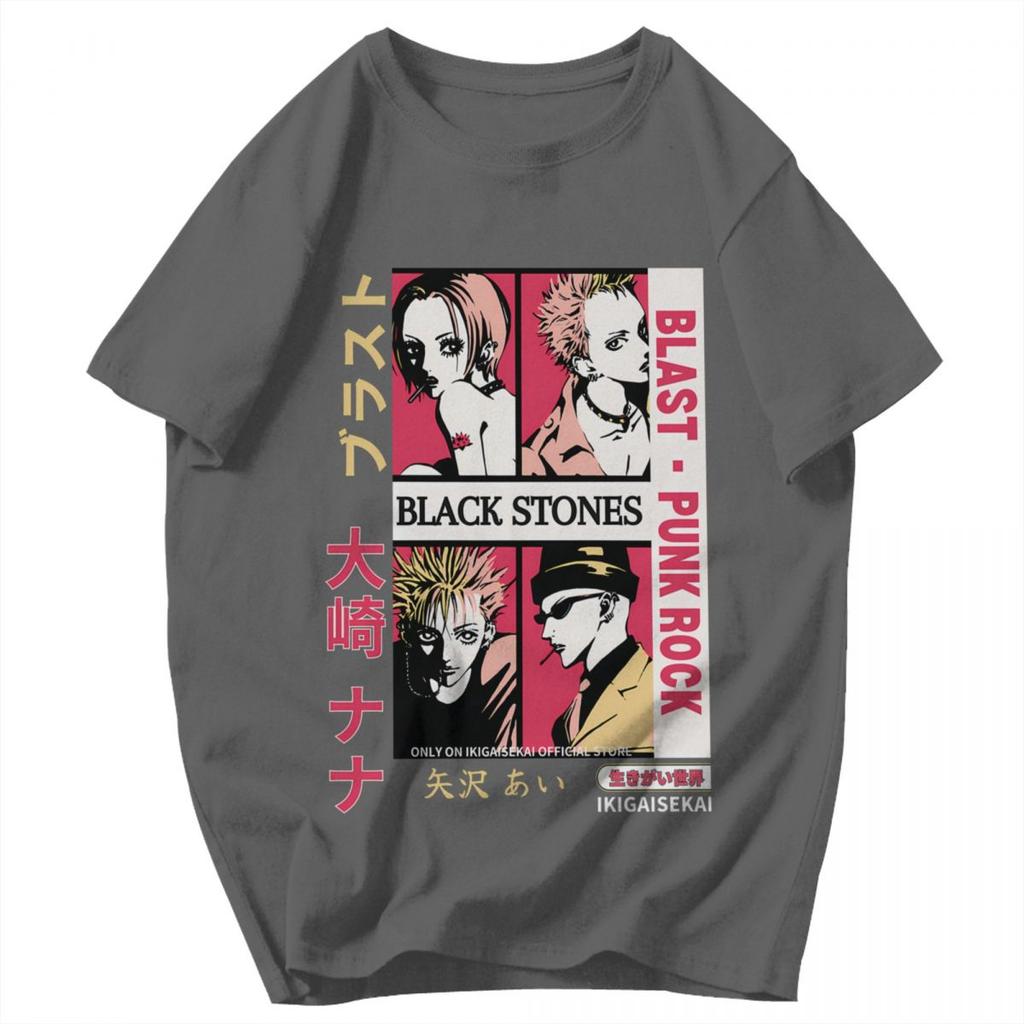 Men T Shirt Japanese Anime Black Stones Nana Osaki Retro Gifts Y2K Graphic Anime Unisex Tops T Shirts