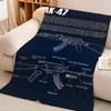 Weapon A-AK-47 Throw High-Density Short Plush Blanket Soft Skin-Friendly for Sofa Nap Air-Conditioned Room