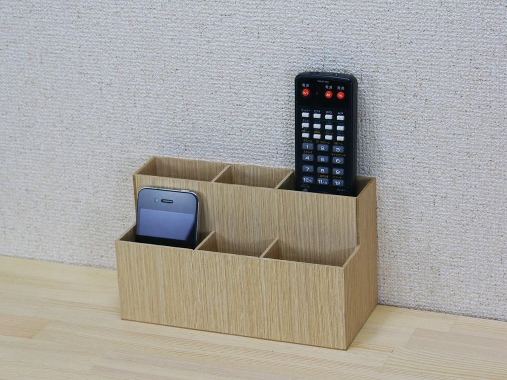 TATSU-CRAFT Bosk Basque Remote Control Stand, S NA, Natural, Stylish, Multi-functional Remote Control Storage Rack, Wood Grain Finish, Slim, Cute,