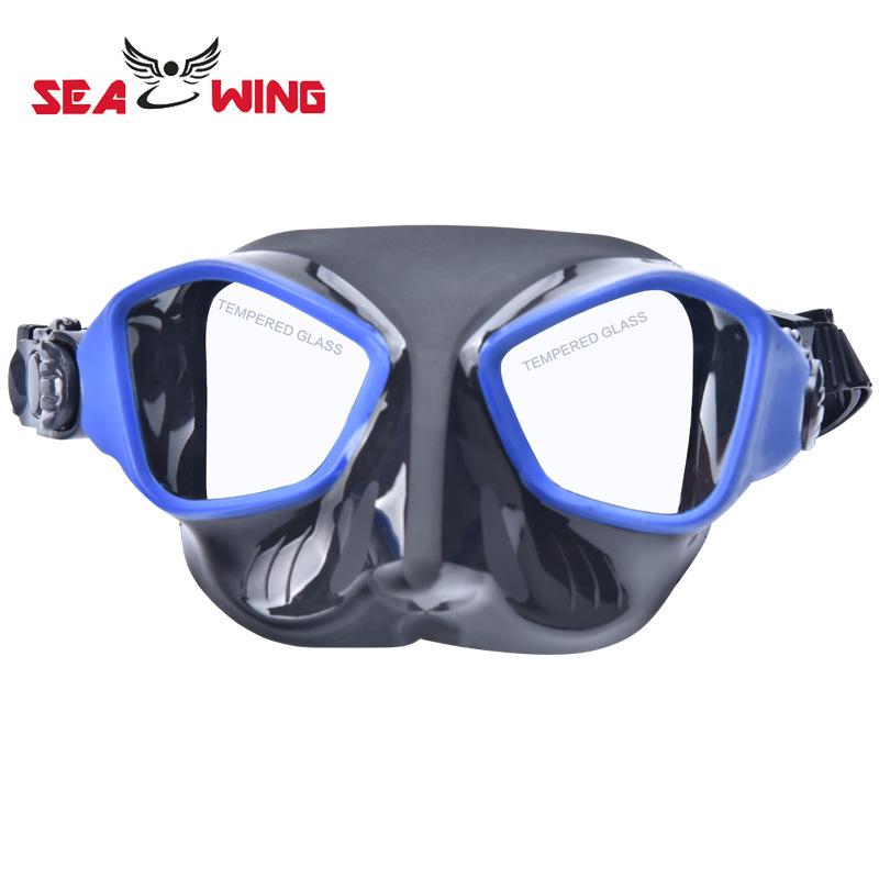 

Adult Snorkeling and Diving Set with HD Anti-Fog Tempered Glass Mask One Size синій/чорний