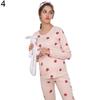 Umstands-Pyjama-Set mit Cartoon-Tier-Motiv, langärmelig, Stilloberteil und Hose