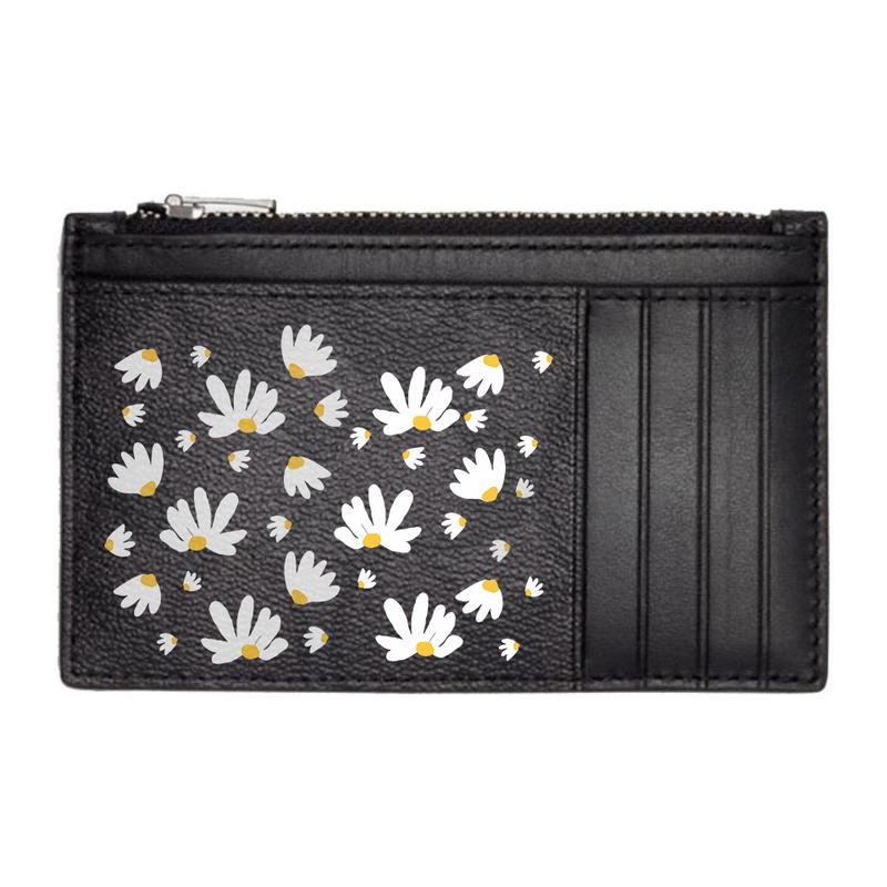 

COACH card holder [Customized bag] Case 13 Hand-painted colorful Velociraptor Presbyopic canvas Little Daisy basic package (bag + dust bag) чёрный