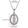 Virgin Mary Pendant With Diamonds Necklace For Women Gold Color Medal Charm Stainless Steel Religious Punk Jewelry Easter Gift
