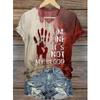 Summer New Fashionable Women's V-Neck Bloody Shirt Solves the Problem of T-Shirts and Interesting Halloween Blood Coats for Wome