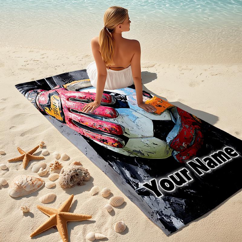 1PC Custom Name Goalkeeper's Clutch Beach Towel Highly Absorbent And Sand-Resistant Towel for Swimming, Pool, Yoga, And Travel Lightweight
