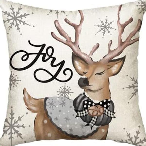 Nordic Christmas Snowman Pillowcase Linen Sofa Cushion Pillowcase New Style Christmas Pillowcase