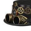 Steampunk Top Hat Costume Gothic Handmade with Goggles Rustic Punk Headband Fedoras for Party