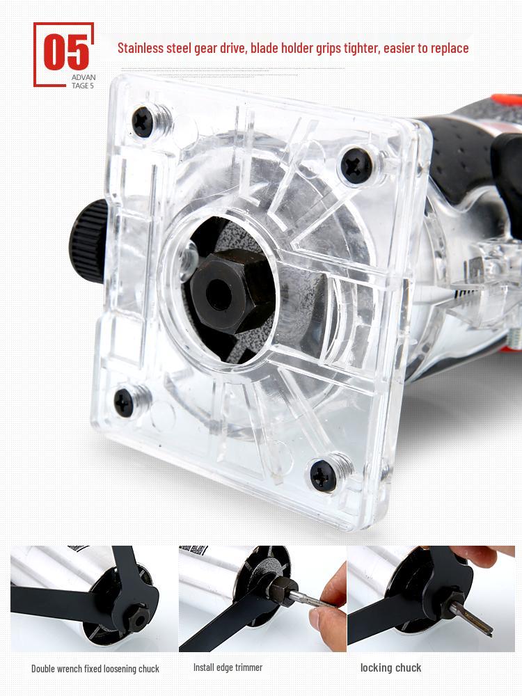 Invertovaná bakelitová frézka: Průmyslový okrajový ořezávač a drážkovací nástroj pro zpracování dřeva