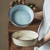 Retro Ceramic Household Dishes Bowl Large Basin Restaurant Western Salad Bowl Noodle Bowl Tableware Soup Bowl Restaurant Dishes
