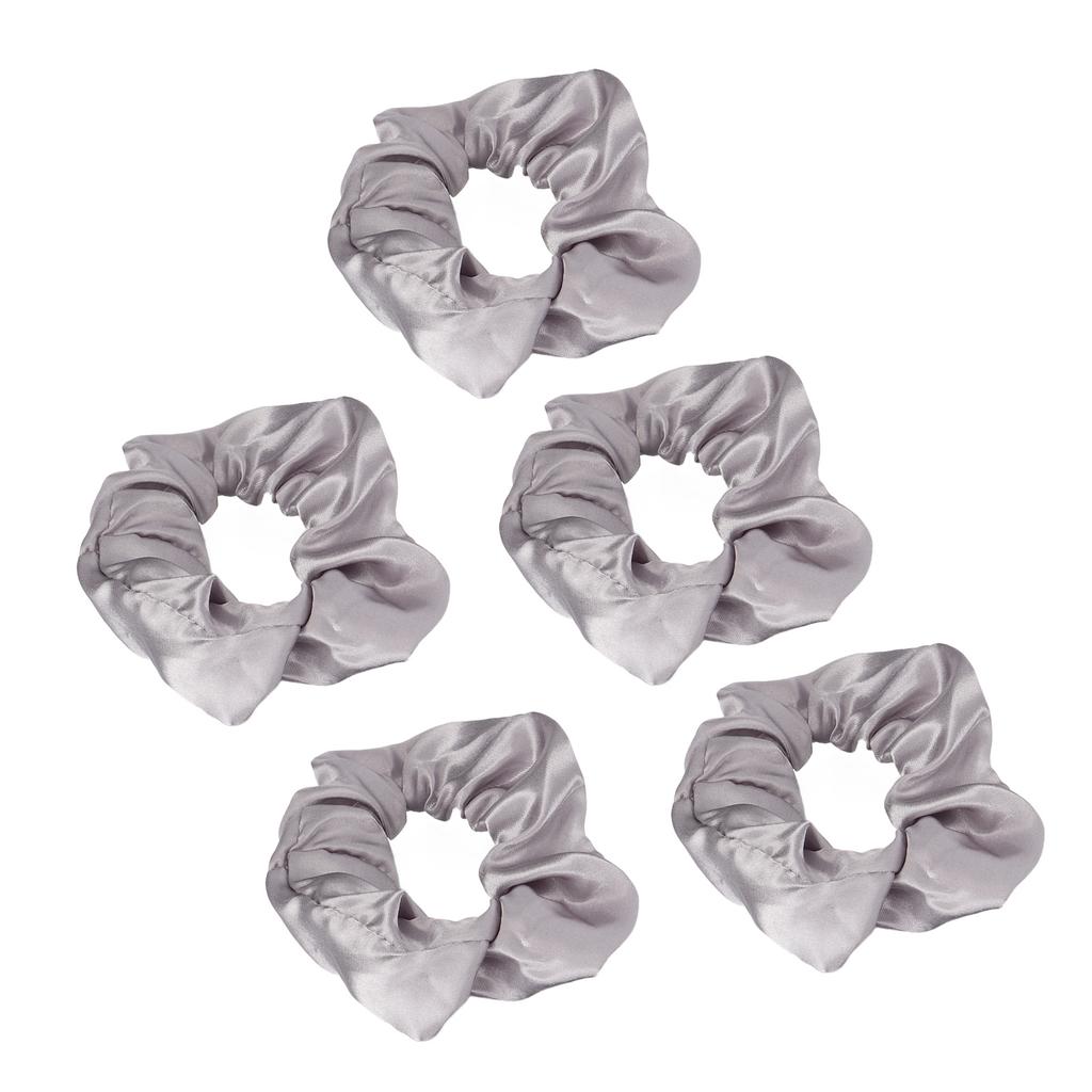 5pcs Light Up Scrunchies Light Up Grey Satin Elastic Glow in The Dark Hair Scrunchy for Women