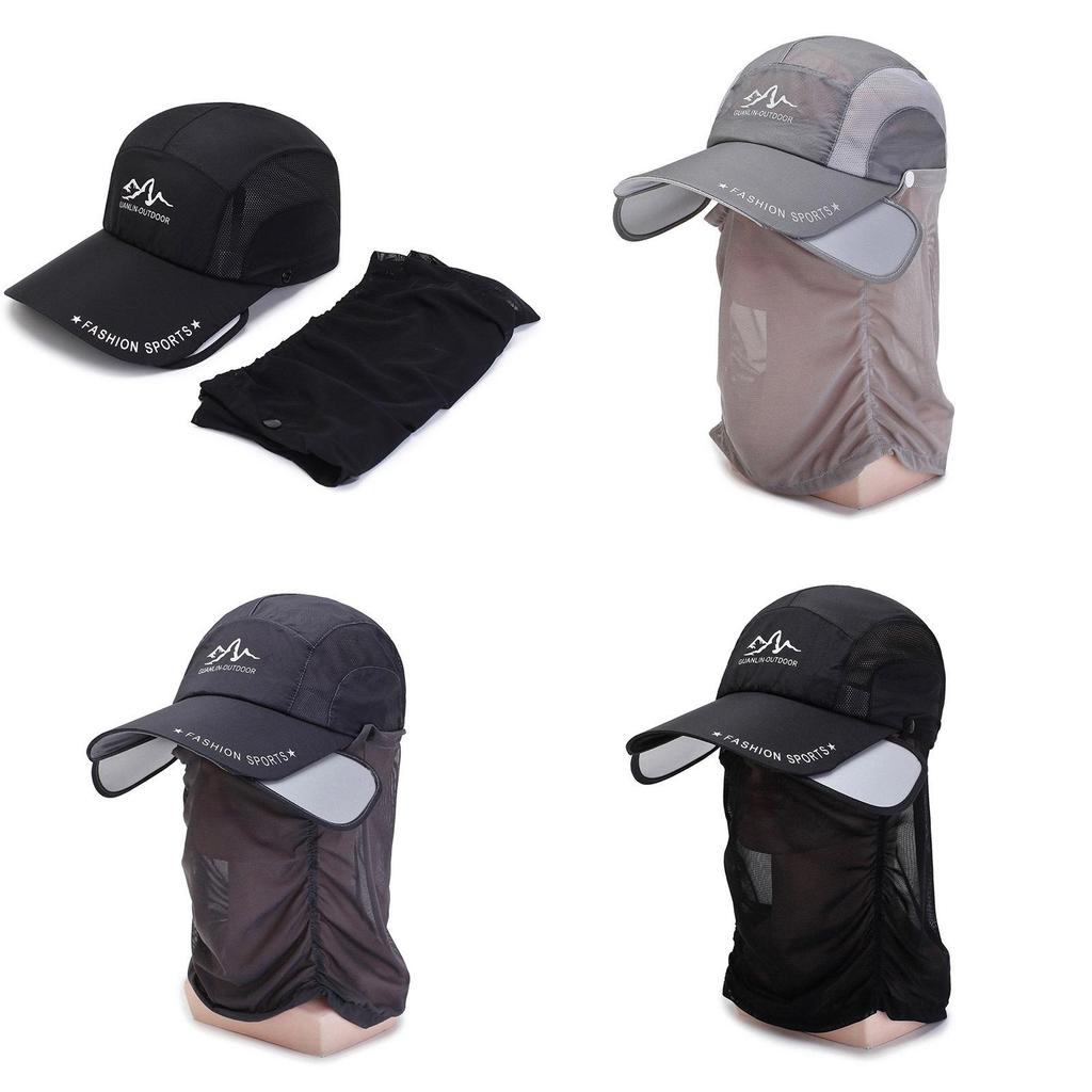 Spring Summer Removable Neck Protection Sunscreen Baseball Cap Women Adjustable Brim Casual Duck Tongue Cap Men Wholesale Factory