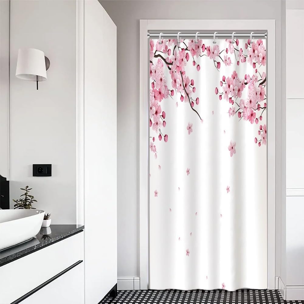 Green Bamboo Shower Curtain Bamboo 3D Printed Outdoor Bathroom Curtain Japanese Asian Zen Spa Spring Botanical Waterproof Fabric