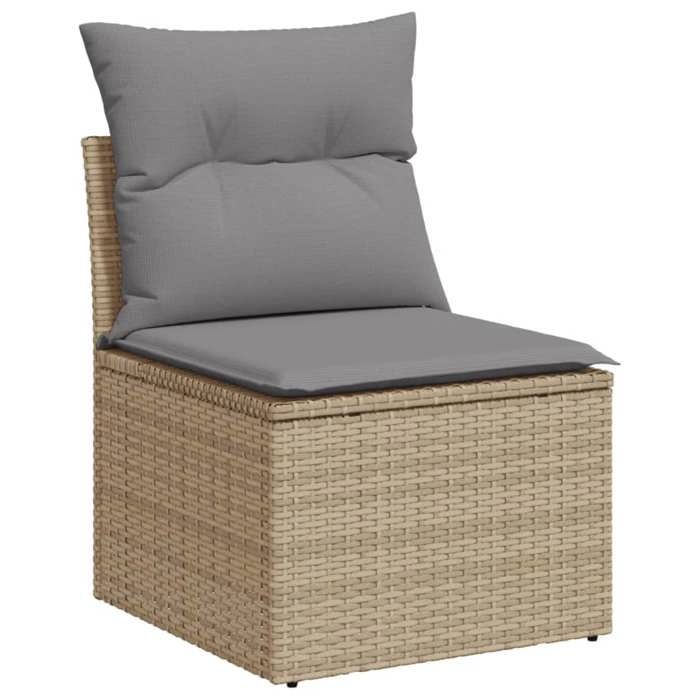 VidaXL Garden Lounge Set with Cushions 6 Pcs Beige Braided Resin 3267869