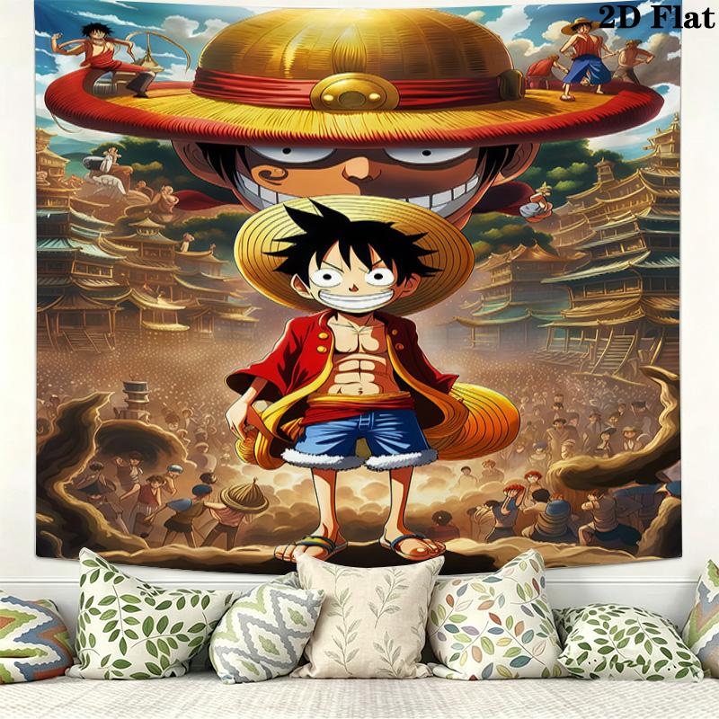 One Piece Monkey D Luffy Wall Tapestry Aesthetic Wall Hanging Printed Fabric Blanket Decorative Tapestries For Bedroom Living Room Home Decor