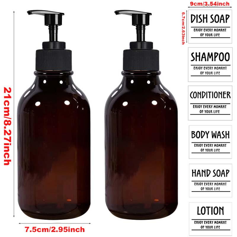 

2 шт., 500 мл, для путешествий, большая емкость, дозатор для мыла, шампуня, насос-бутылка, универсальная жидкость с 6 этикетками