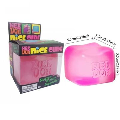 Needoh Schylling Nice Cube Stress Easing Toy | Super Solid Squish Sensory Fidget | Slow Rising Ice Cube Anxiety Easing